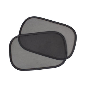 Two car sunshades with a black border on a white background