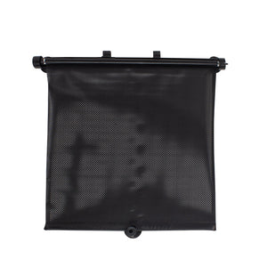 Black mesh pouch with a zipper on a white background