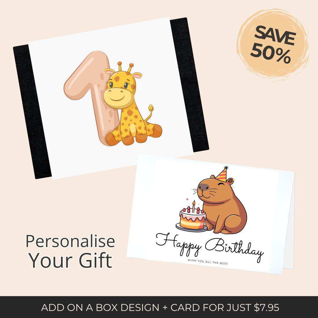 1st Baby Birthday Sleeve + Generic B'Day Card Bundle - Baby Gifts Australia