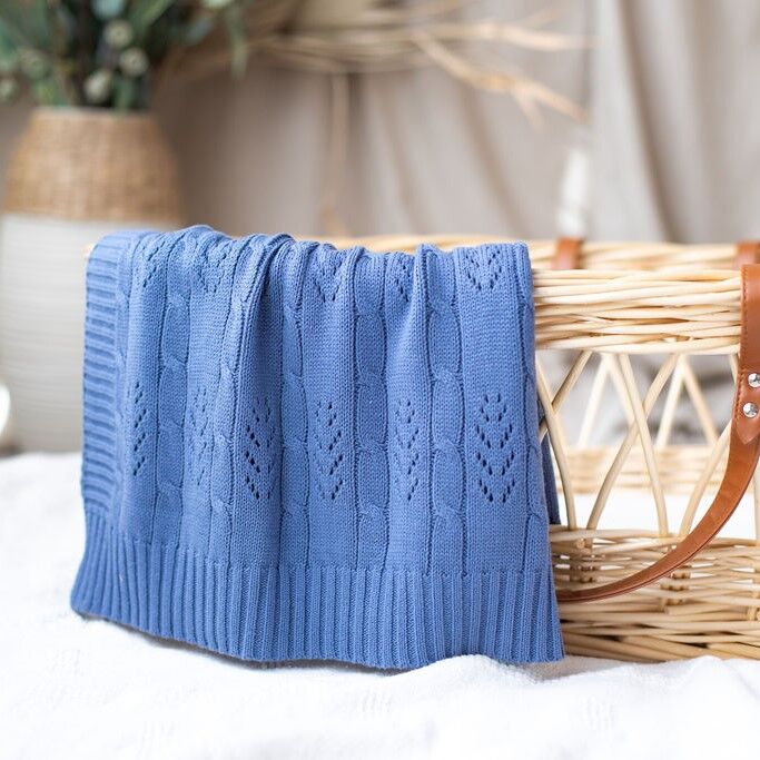 EMOTION & KIDS Midnight Blue Fern Bassinet Blanket