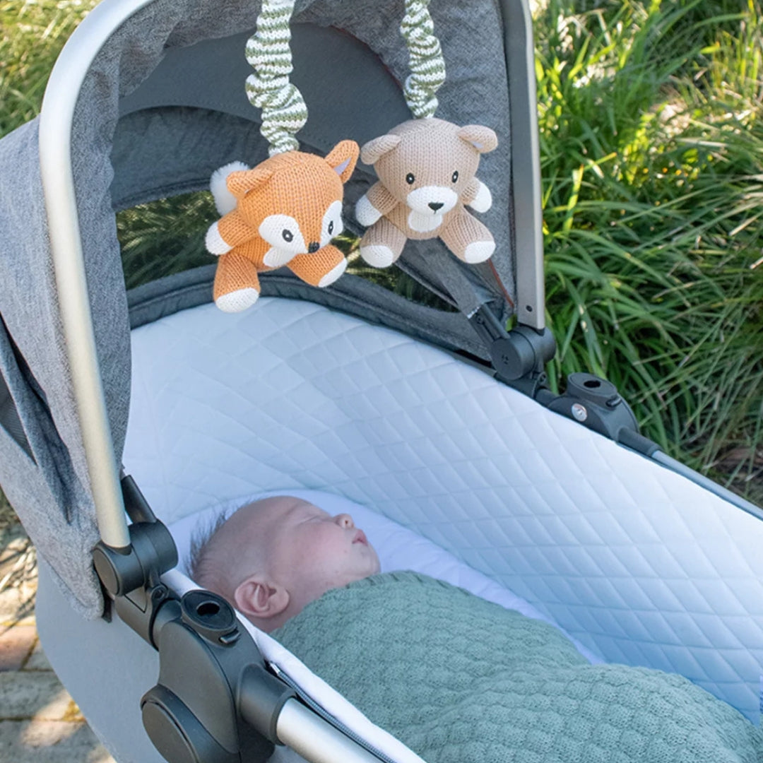 Living Textiles 2pk Stroller Toys - Bear & Fox - Baby Gifts Australia