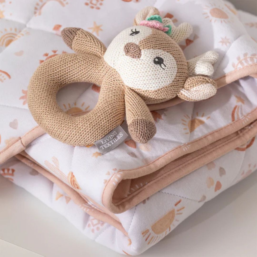 Ava the Fawn Knitted Rattle - Baby Gifts Australia