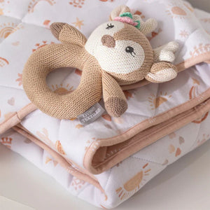 Ava the Fawn Knitted Rattle - Baby Gifts Australia