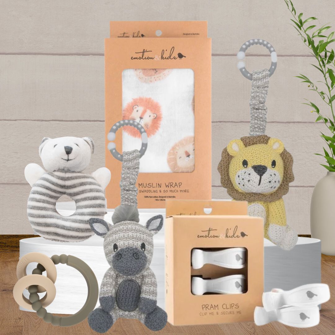 Zeebra & Lion Rattle Baby Hamper - Baby Gifts Australia