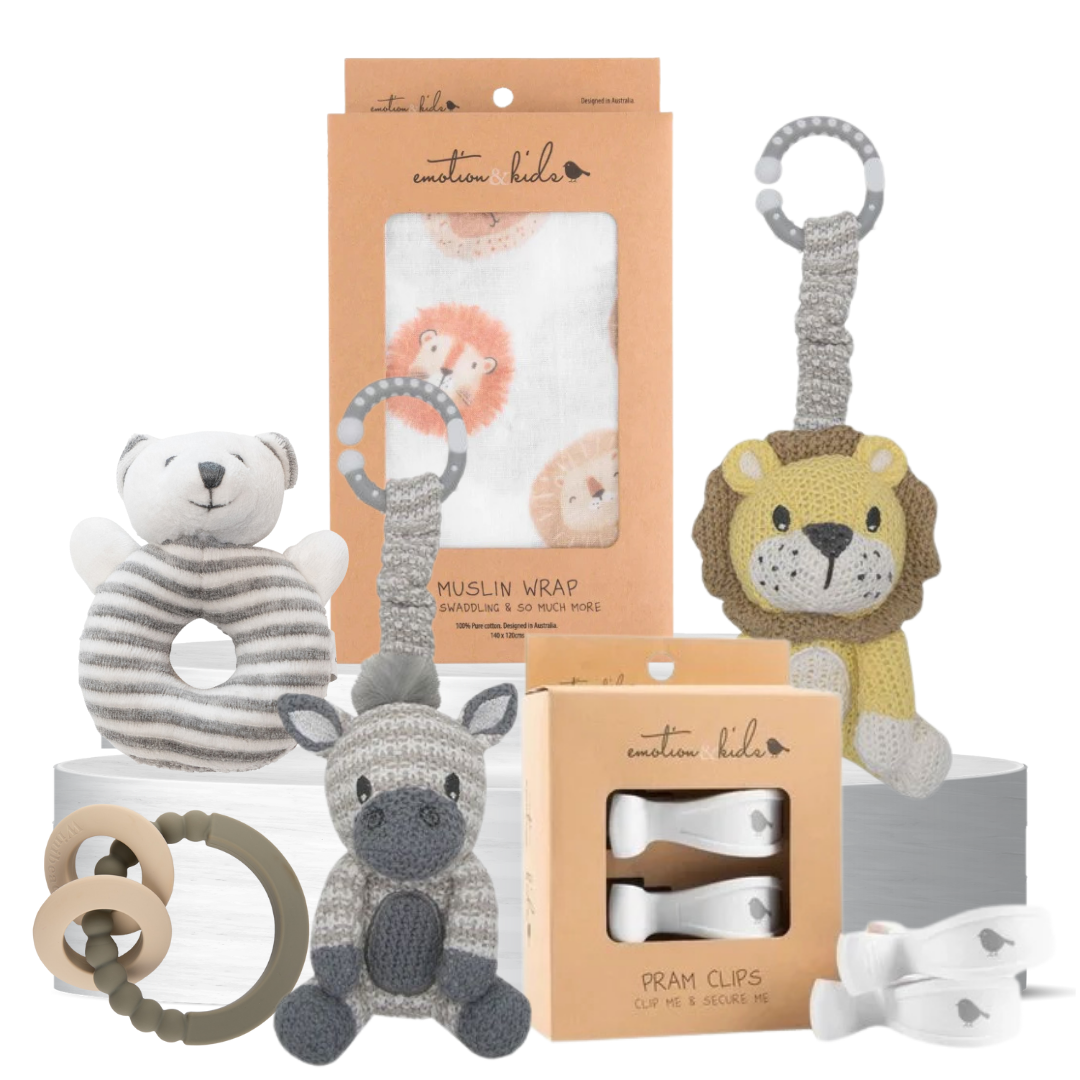 Zeebra & Lion Rattle Baby Hamper