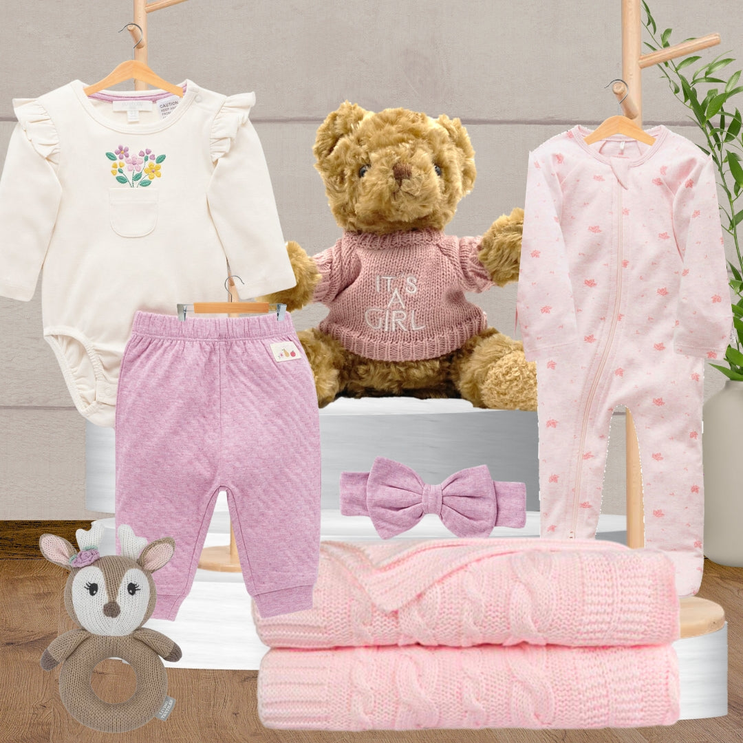 Newborn Baby Girl Growsuit Gift Hamper - Baby Gifts Australia