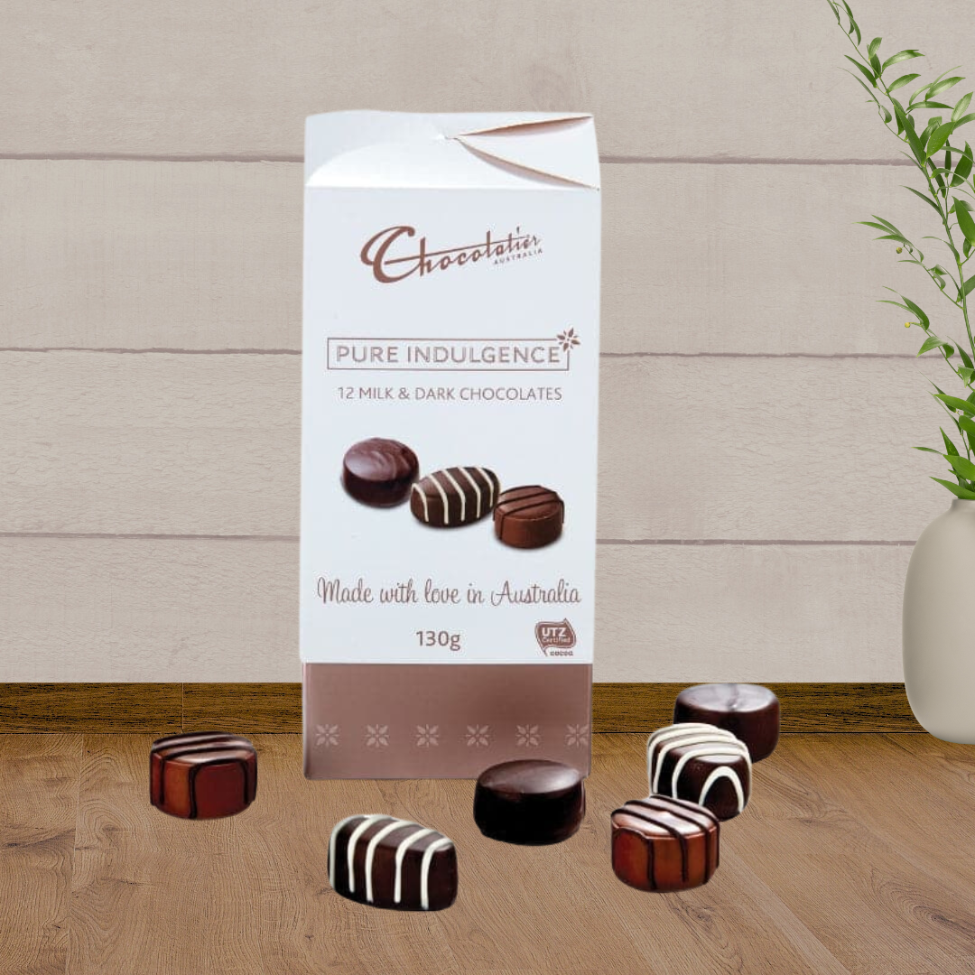 Chocolatier Pure Indulgence Chocolate Box (130g) - Baby Gifts Australia