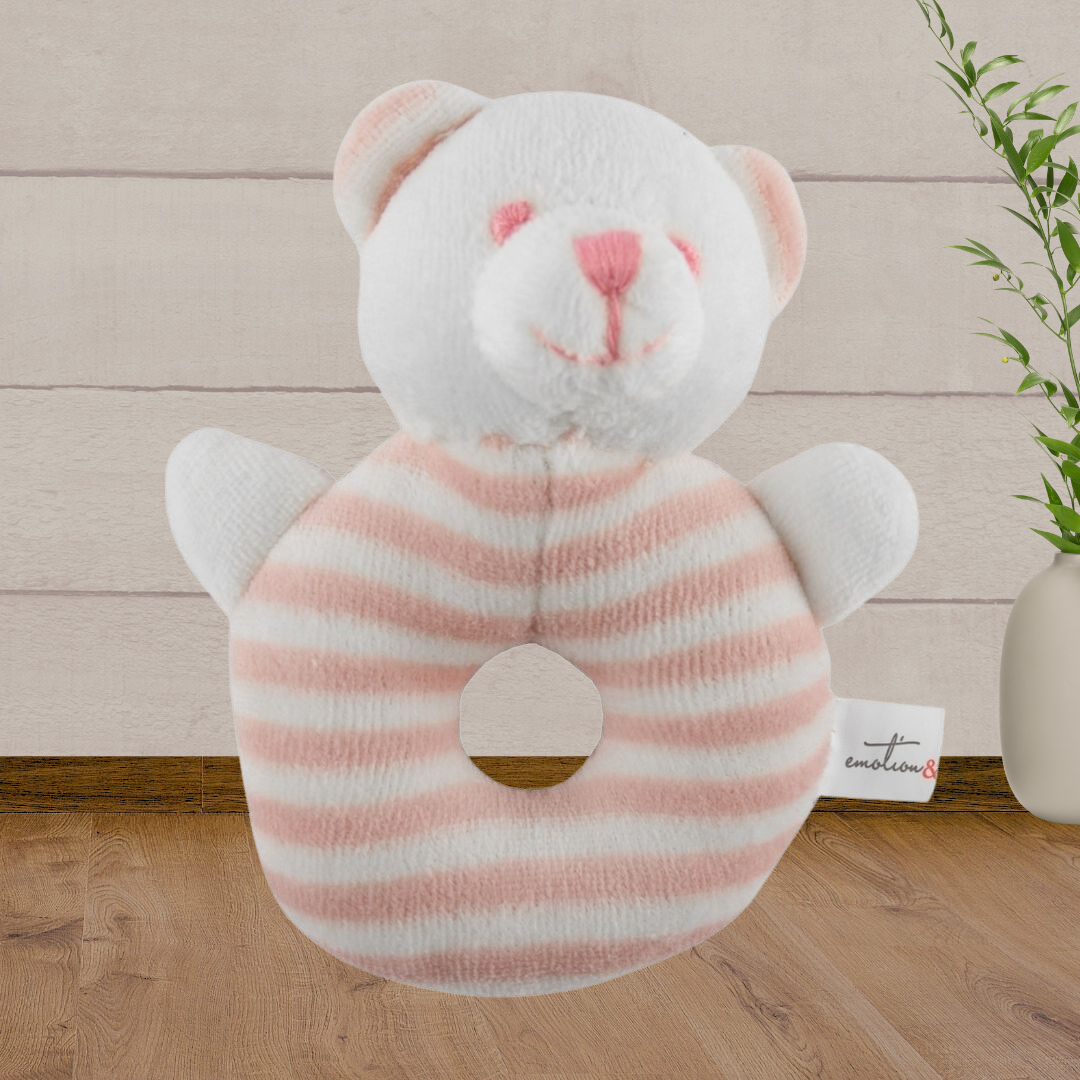 Emotion & Kids Pink Bear Rattle - Baby Gifts Australia