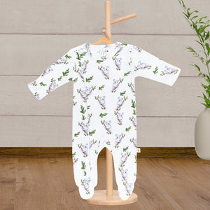 Emotion & Kids Koala Organic Cotton Zip Outfit with Feet 0-3 - Baby Gifts Australia