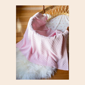 Emotion & Kids Pale Pink Lace Knit Bassinet Blanket - Baby Gifts Australia