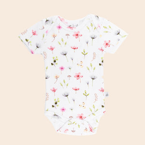 Fleur Organic Short Sleeve Bodysuit - Baby Gifts Australia