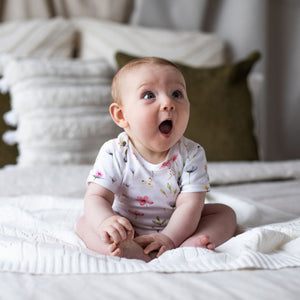 Fleur Organic Short Sleeve Bodysuit - Baby Gifts Australia