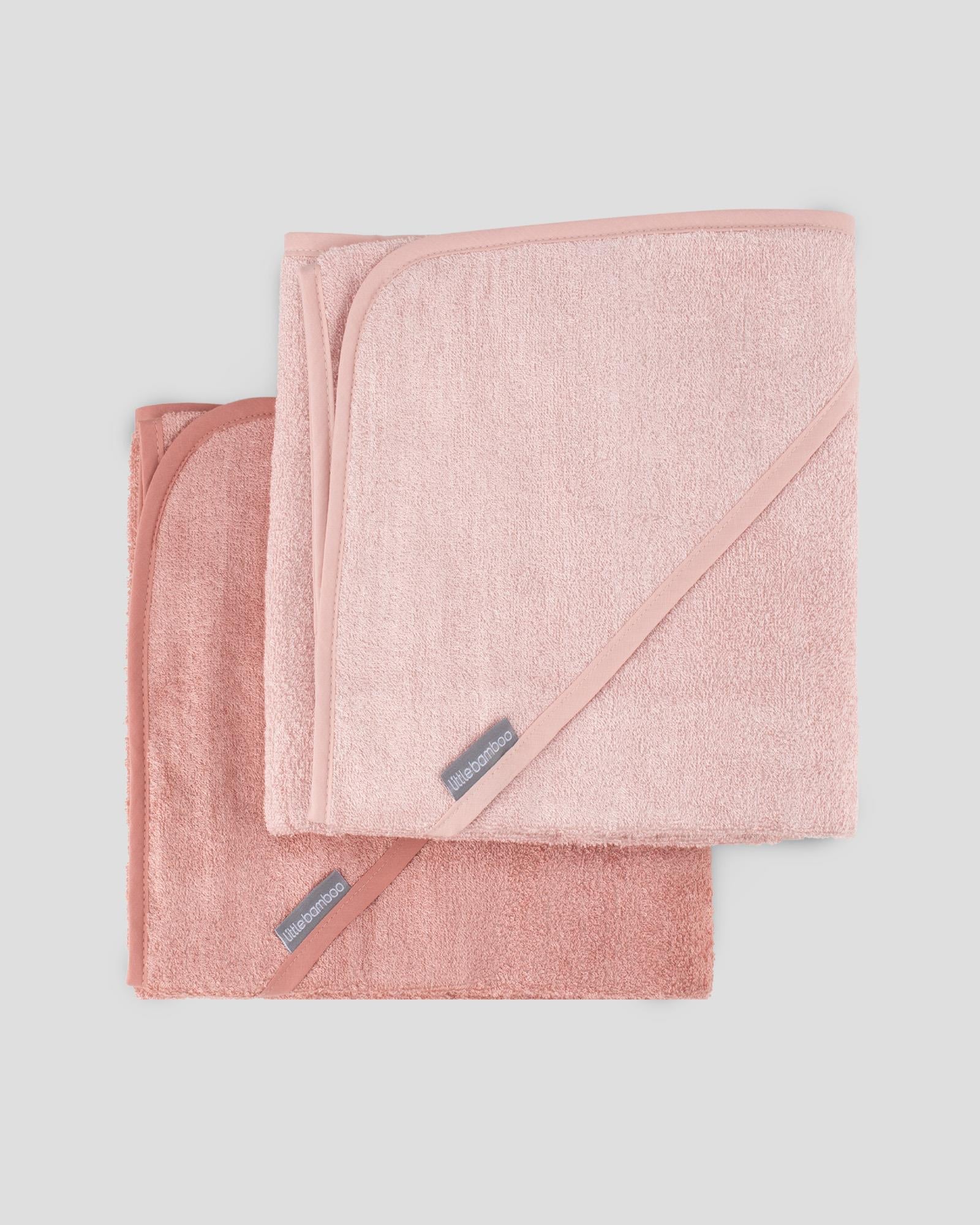 Little Bamboo Hooded Towel 2PK - Dusty Rose