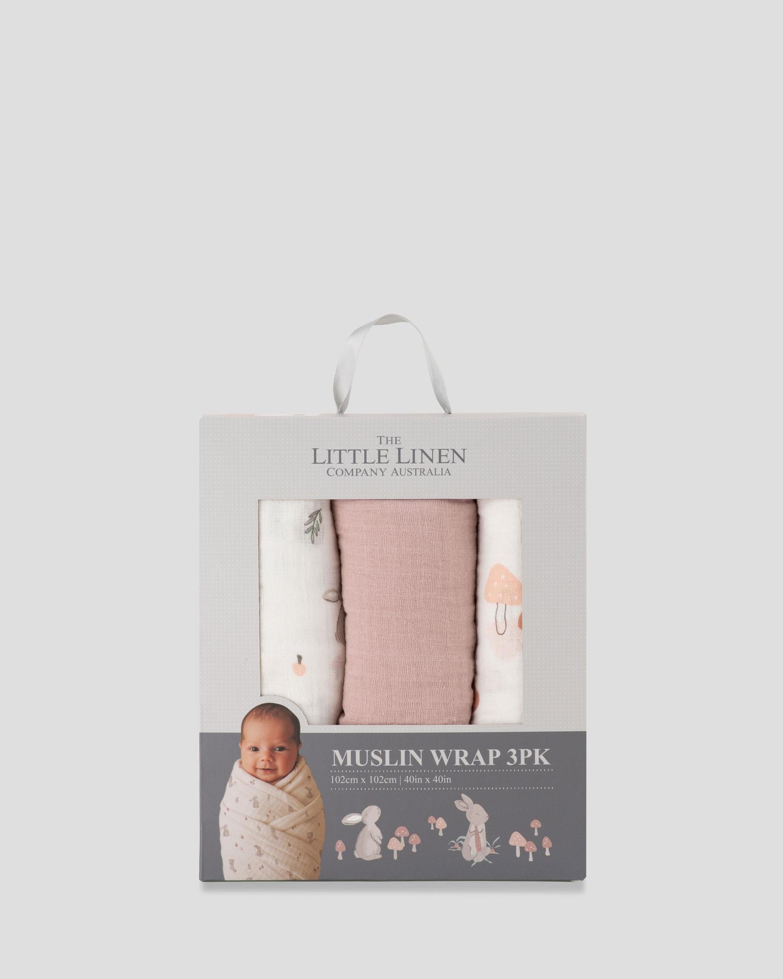 Little Linen Muslin Wraps 3PK - Harvest Bunny