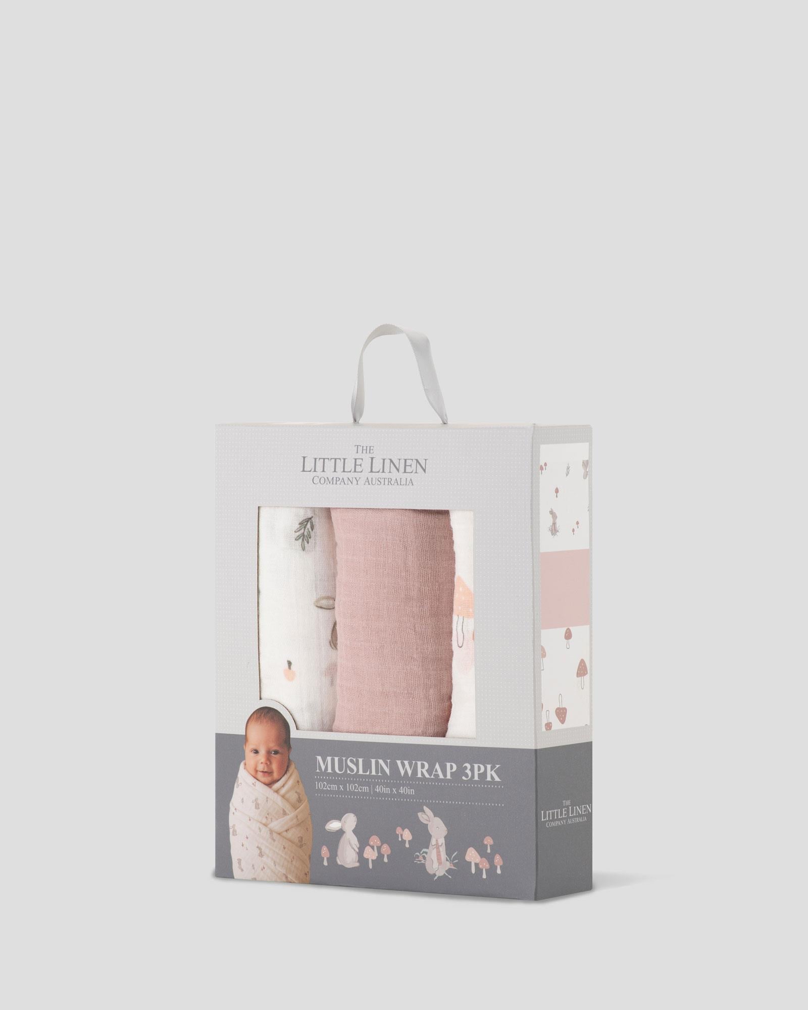 Little Linen Muslin Wraps 3PK - Harvest Bunny