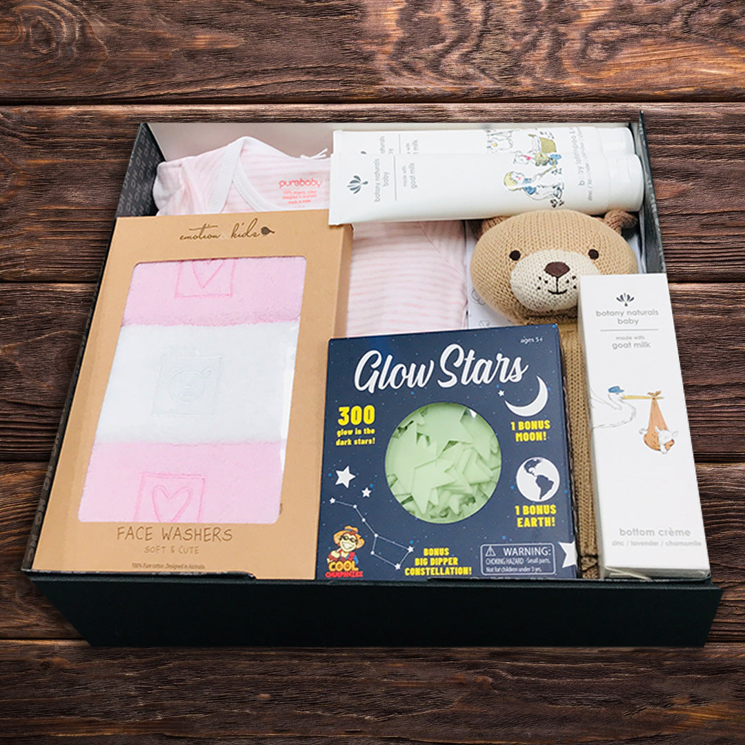 Baby Girl Bedtime Essential Hamper - Baby Gifts Australia