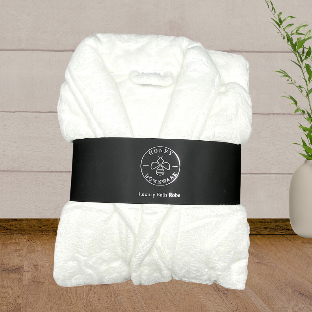 Honey Homeware White Luxury Bath Robe - Baby Gifts Australia