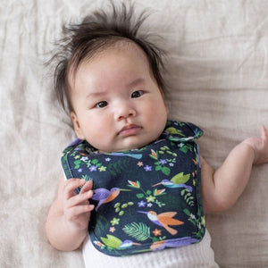 Hummingbirds Organic Cotton Bib - Baby Gifts Australia
