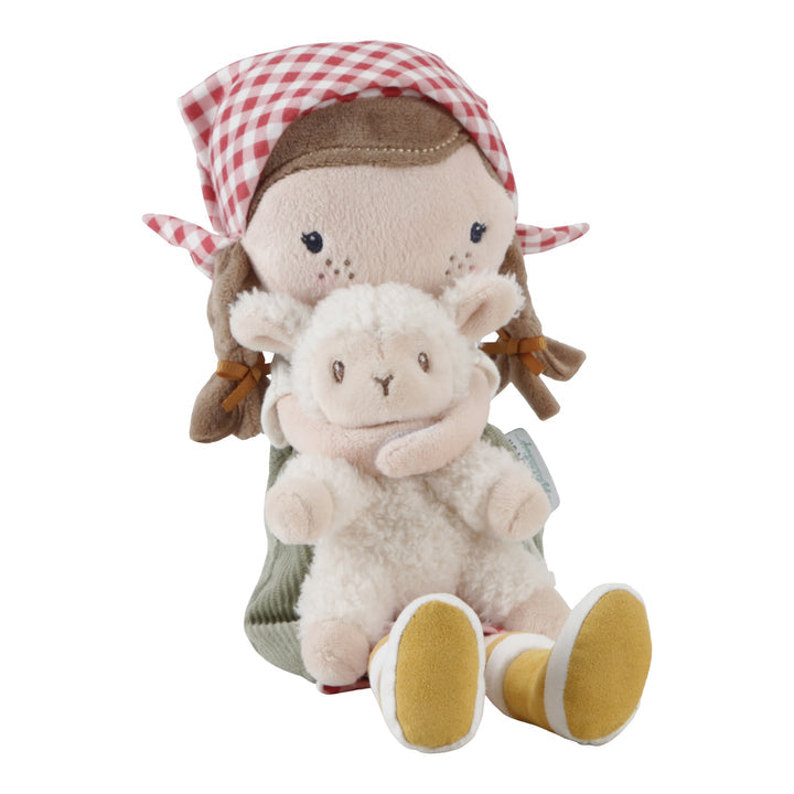 Cuddle Doll Farmer Rosa With Sheep 35cm - Baby Gifts Australia