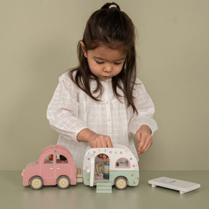 Little Dutch Wooden Toy Car with Caravan - Baby Gifts Australia