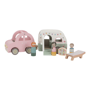 Little Dutch Wooden Toy Car with Caravan - Baby Gifts Australia