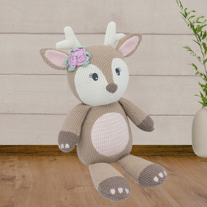 Living Textiles Ava the Fawn knitted Toy - Baby Gifts Australia