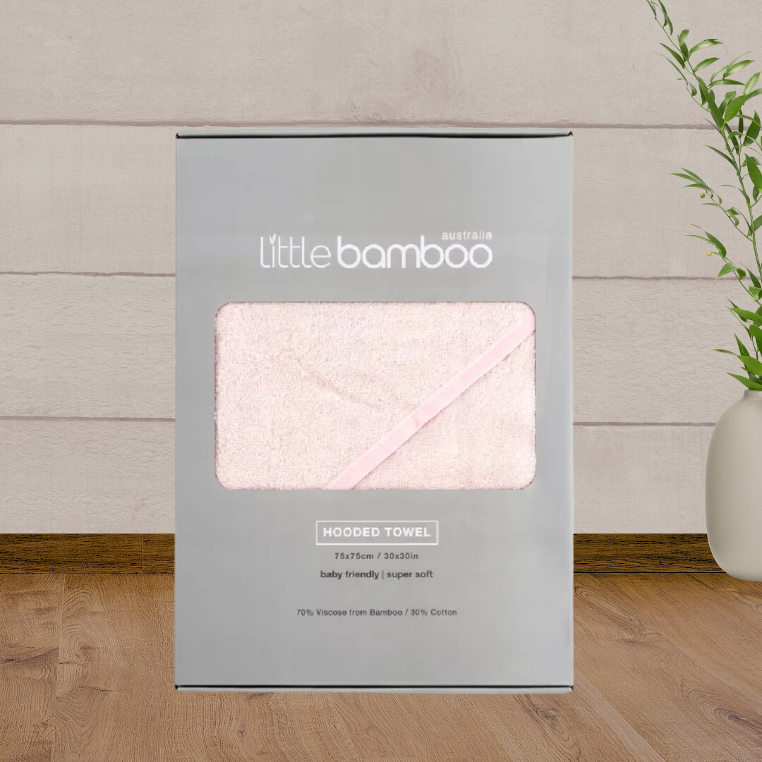 Little Bamboo Hooded Towel - Dusty Pink - Baby Gifts Australia