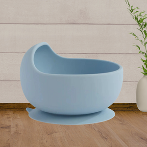 Living Textiles Silicone Bowl in Dusty Blue - Baby Gifts Australia