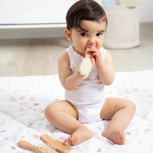 Living Textiles 3 Pc Baby Wooden Brush & Comb Set - Baby Gifts Australia