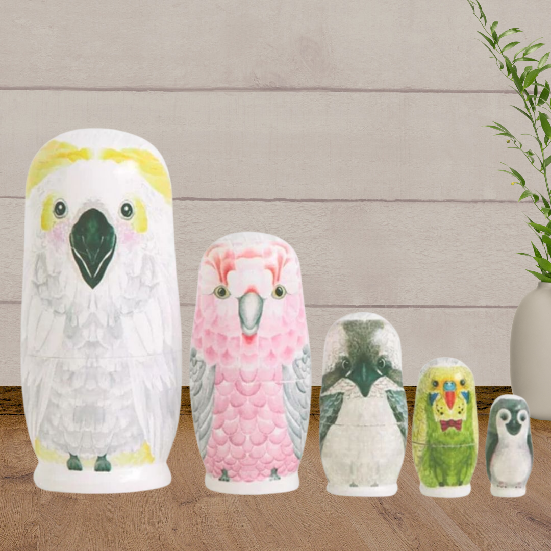 Marmalade Lion Babushka Nesting Dolls - Australian Bird - Baby Gifts Australia