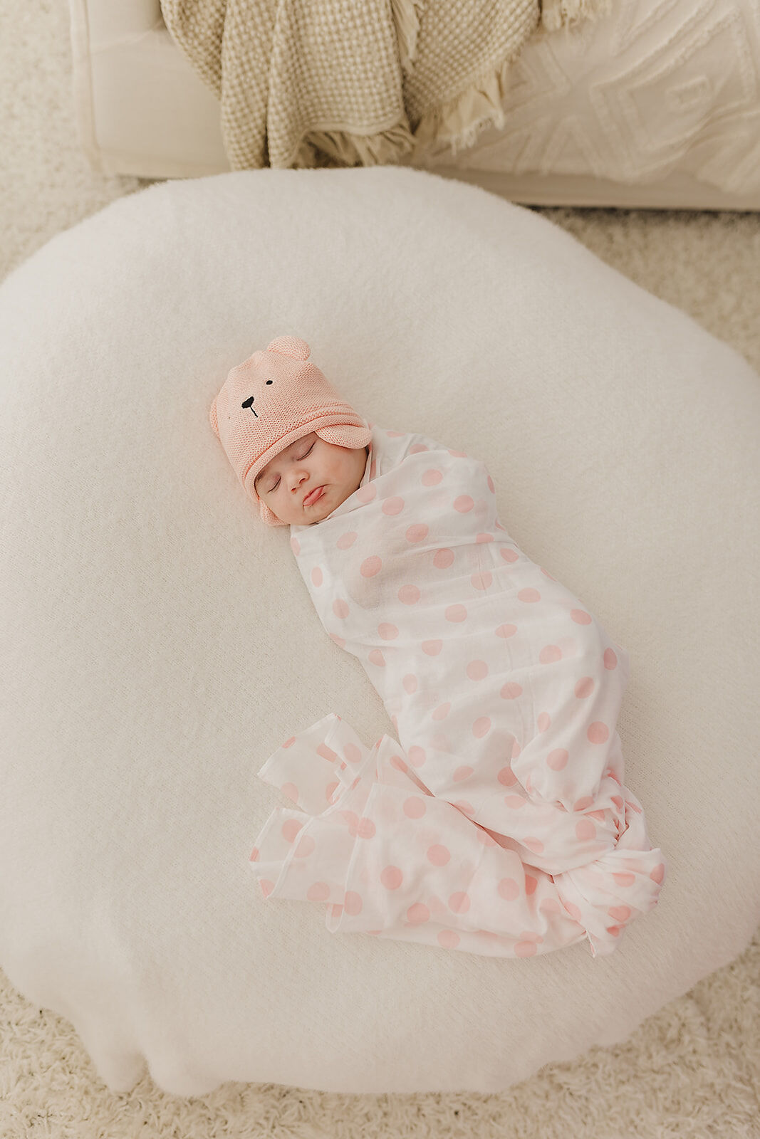EMOTION & KIDS Pink Spot Muslin with Pink and White Pram Clip Set