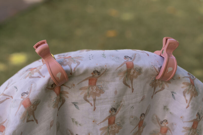 EMOTION & KIDS Fairy Muslin & Dusty Pink Pram Clip Set