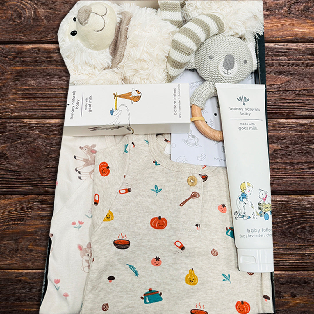 Neutral Newborn Baby Essential Hamper - Baby Gifts Australia