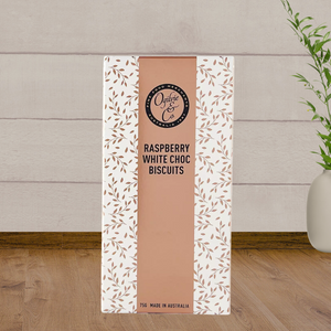 Ogilvie & Co Raspberry & White Choc Biscuits (75g) - Baby Gifts Australia