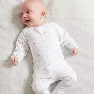 Pure Baby Essentials Blue Spot & Stripe Zip Growsuit 2 Pack - Baby Gifts Australia
