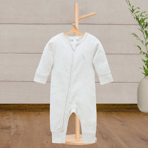 Pure Baby Basics Wheat Rib Zip Growsuit - Baby Gifts Australia
