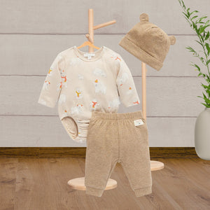 Pure Baby Frolicking Brown Bears Gift Set 3pc - Baby Gifts Australia