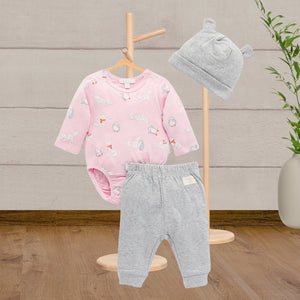 Pure Baby Frolicking Pink Foxes Gift Set 3pc - Baby Gifts Australia