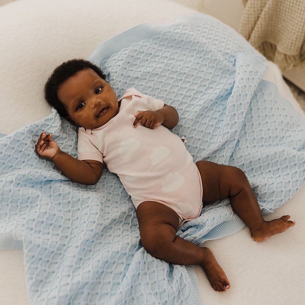 Emotion & Kids Pale Pink Clouds Short Sleeve Bodysuit