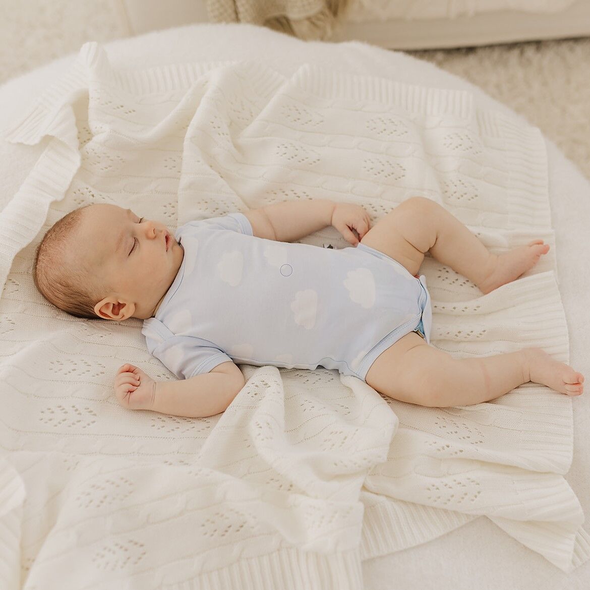 Emotion & Kids Pale Blue Clouds Short Sleeve Body Suit