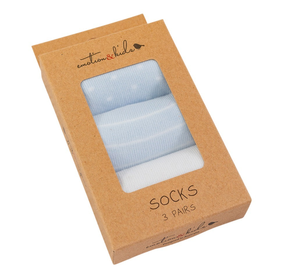 Emotion & Kids Blue Classic Socks 3 Pack