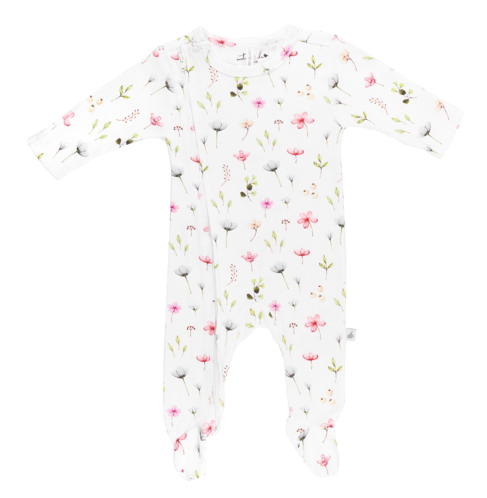 Emotion & Kids Fleur Zipped Organic Cotton Footed Outfit