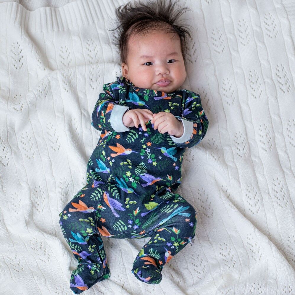 Emotion & Kids Hummingbirds Zipped Footed Outfit