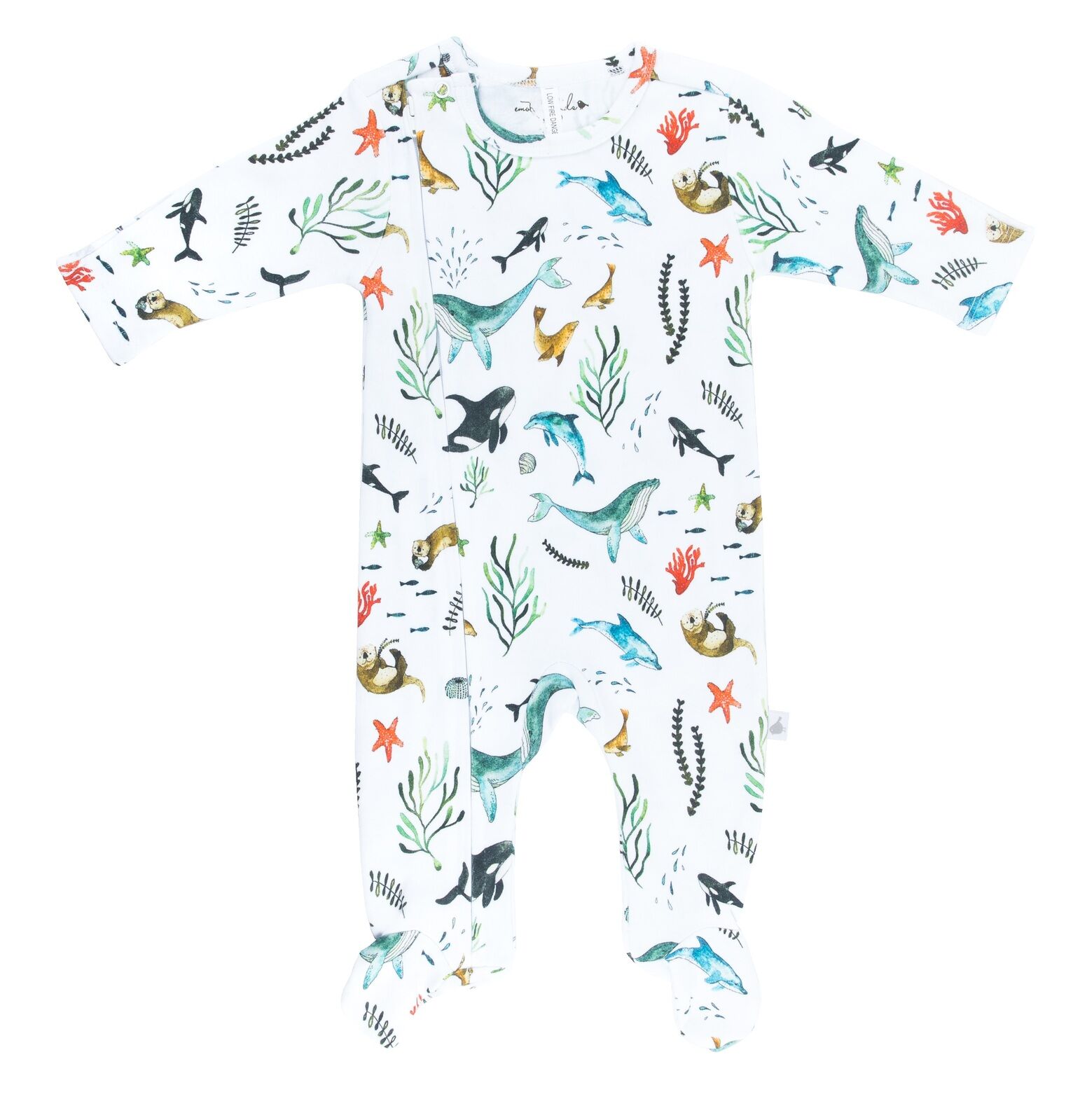 Emotion & Kids Under The Sea Organic Cotton Zip Footed Outfit
