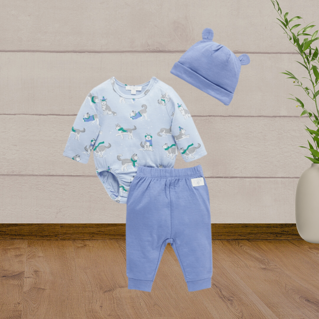 Pure Baby Frolicking Huskies Gift Set - Baby Gifts Australia