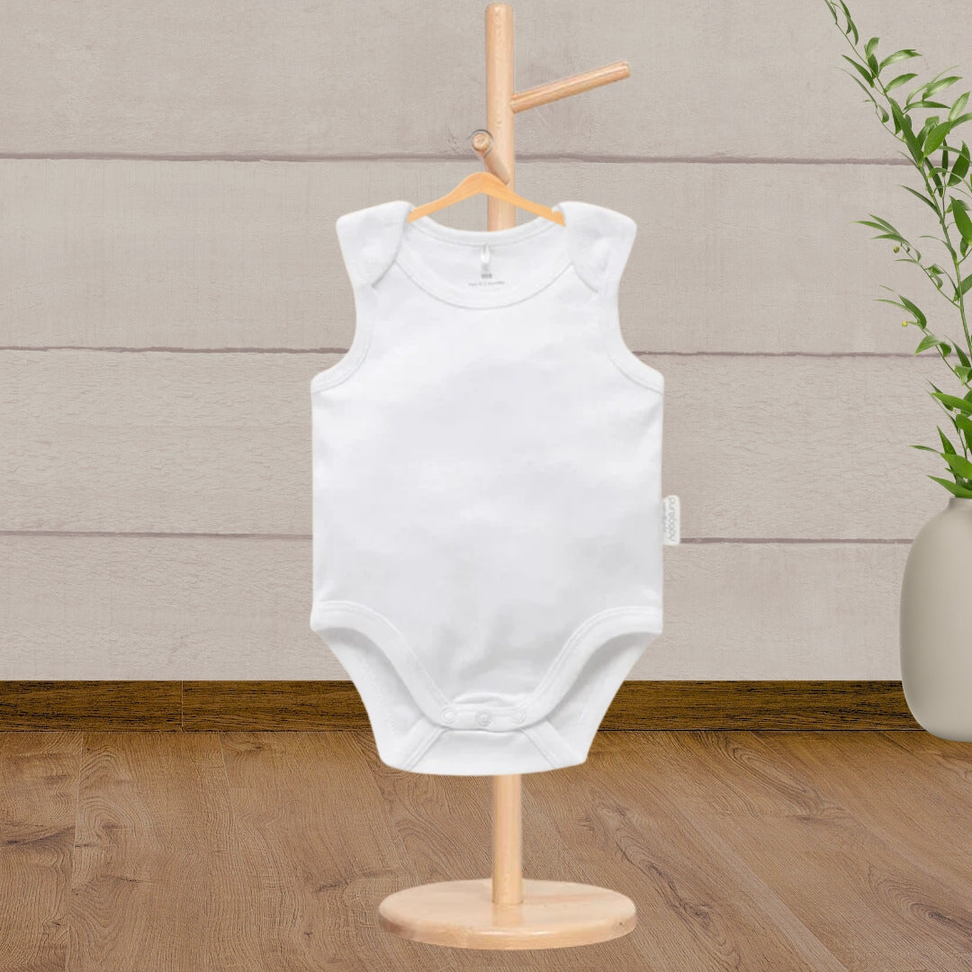 Pure Baby Essentials White Singlet Bodysuit - Baby Gifts Australia