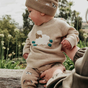 Pure Baby Jacquard On The Farm Leggings - Baby Gifts Australia