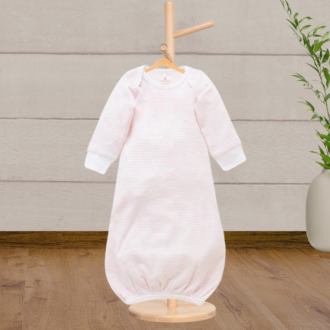 Pure Baby Pale Pink Melange Stripe Sleep Suit - Baby Gifts Australia