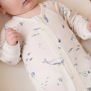 Pure Baby Vanilla Nautical Zip Growsuit 2 Pack - Baby Gifts Australia