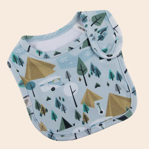 Retro Camping Organic Cotton Bib - Baby Gifts Australia